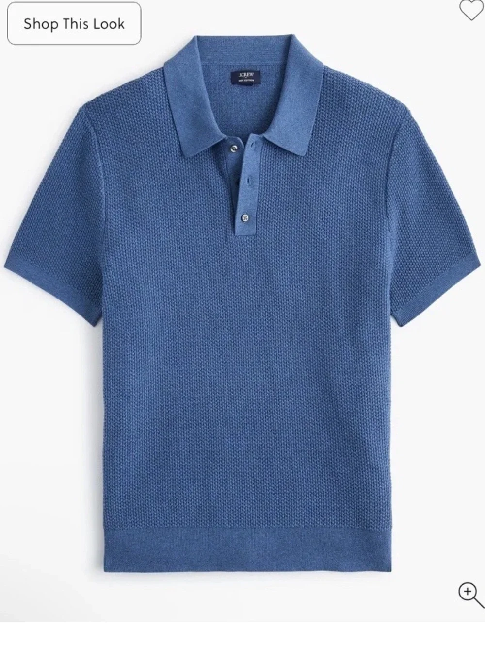 J crew blue Textured cotton sweater-polo